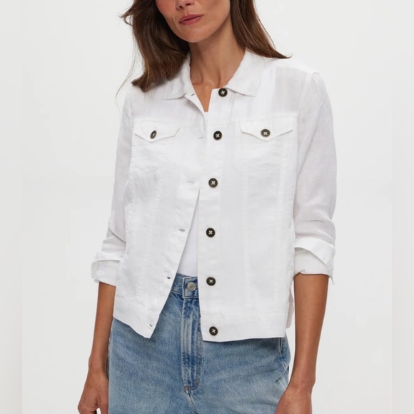 Michael Stars Jackets & Blazers - Michael Stars Jean Linen Jacket - white - size XS